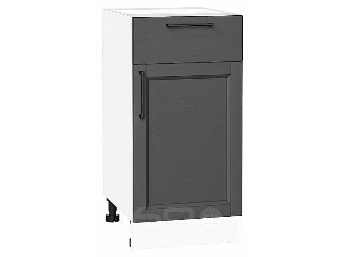 Шкаф нижний с 1-ой дверцей и ящиком Сканди Stormy Silkwood/Белый 816*400*480