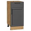 Шкаф нижний с 1-ой дверцей и ящиком Сканди Stormy Silkwood/Дуб Вотан 816*400*480