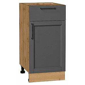 Шкаф нижний с 1-ой дверцей и ящиком Сканди Stormy Silkwood/Дуб Вотан 816*400*480