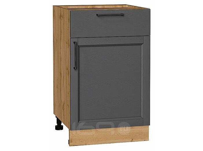 Шкаф нижний с 1-ой дверцей и ящиком Сканди Stormy Silkwood/Дуб Вотан 816*500*480