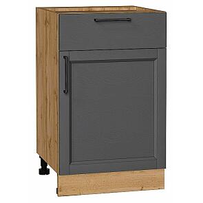 Шкаф нижний с 1-ой дверцей и ящиком Сканди Stormy Silkwood/Дуб Вотан 816*500*480