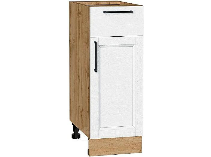 Шкаф нижний с 1-ой дверцей и ящиком Сканди White Silkwood/Дуб Вотан 816*300*480