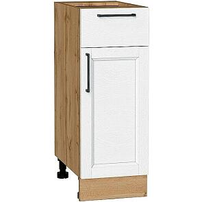 Шкаф нижний с 1-ой дверцей и ящиком Сканди White Silkwood/Дуб Вотан 816*300*480