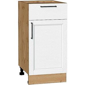 Шкаф нижний с 1-ой дверцей и ящиком Сканди White Silkwood/Дуб Вотан 816*400*480