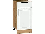 Шкаф нижний с 1-ой дверцей и ящиком Сканди White Silkwood/Дуб Вотан 816*400*480
