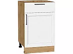 Шкаф нижний с 1-ой дверцей и ящиком Сканди White Silkwood/Дуб Вотан 816*500*480