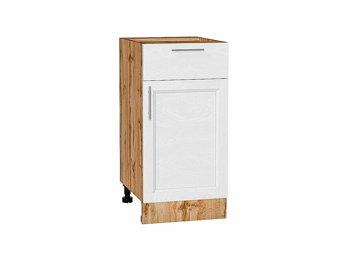 Шкаф нижний с 1-ой дверцей и ящиком Сканди White Softwood Дуб Вотан 816*400*480