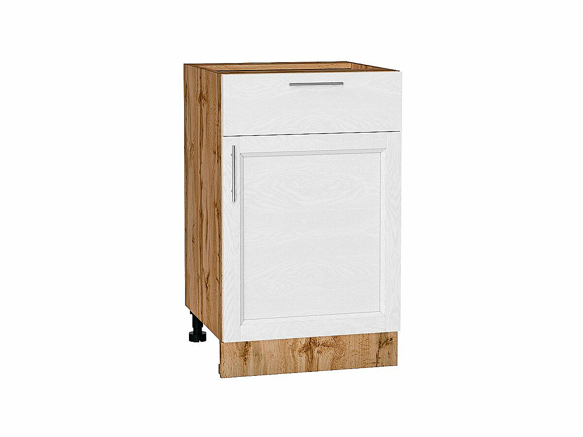 Шкаф нижний с 1-ой дверцей и ящиком Сканди White Softwood Дуб Вотан 816*500*480