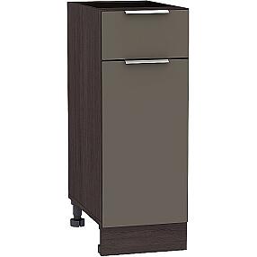 Шкаф нижний с 1-ой дверцей и ящиком Терра Н 301 Смоки Софт-Венге