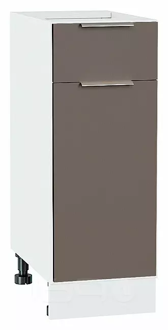 Шкаф нижний с 1-ой дверцей и ящиком Терра Смоки Софт Белый 816*300*478