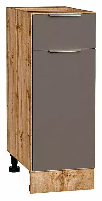 Шкаф нижний с 1-ой дверцей и ящиком Терра Смоки Софт Дуб Вотан 816*300*478