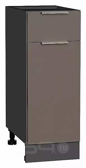 Шкаф нижний с 1-ой дверцей и ящиком Терра Смоки Софт Graphite 816*300*478