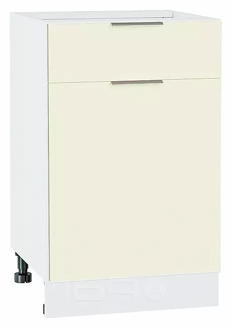 Шкаф нижний с 1-ой дверцей и ящиком Терра Ваниль софт Белый 816*500*478