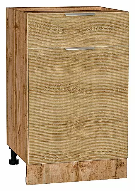 Шкаф нижний с 1-ой дверцей и ящиком Терра W Ель Карпатская Дуб Вотан 816*500*478