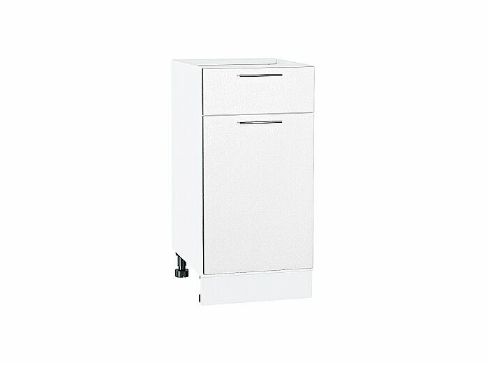 Шкаф нижний с 1-ой дверцей и ящиком Валерия-М Белый металлик Белый 816*400*478