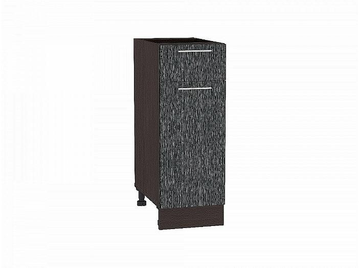Шкаф нижний с 1-ой дверцей и ящиком Валерия-М Черный металлик дождь Graphite