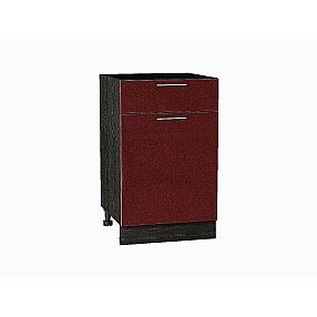 Шкаф нижний с 1-ой дверцей и ящиком Валерия-М Гранатовый металлик Graphite