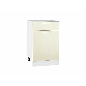 Шкаф нижний с 1-ой дверцей и ящиком Валерия-М Н 500 Бежевый металлик-Белый