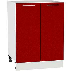Шкаф нижний с 2-мя дверцами Валерия-М Н 600 Гранатовый металлик-Белый