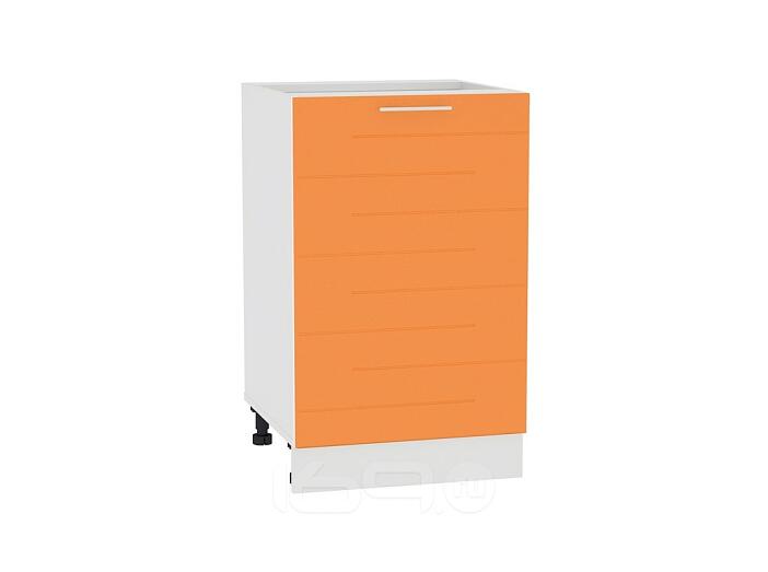 Шкаф нижний с 1-ой дверцей Техно Н 500 Оранжевый металлик-Белый