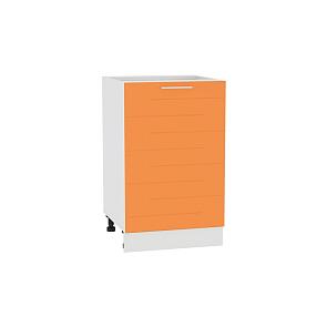 Шкаф нижний с 1-ой дверцей Техно Н 500 Оранжевый металлик-Белый