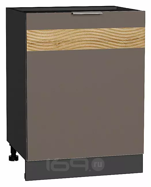 Шкаф нижний с 1-ой дверцей Терра DL Смоки Софт Graphite 816*600*478