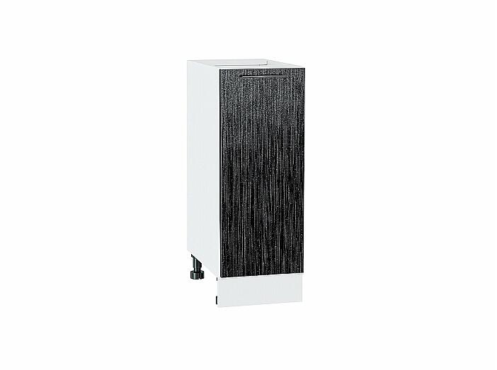 Шкаф нижний с 1-ой дверцей Валерия-М Черный металлик дождь Белый 816*300*478