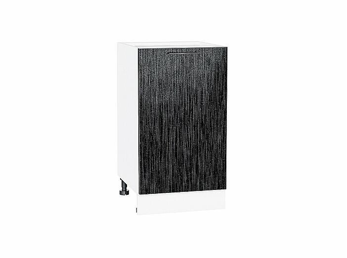 Шкаф нижний с 1-ой дверцей Валерия-М Черный металлик дождь Белый 816*450*478