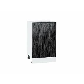 Шкаф нижний с 1-ой дверцей Валерия-М Черный металлик дождь Белый 816*500*478