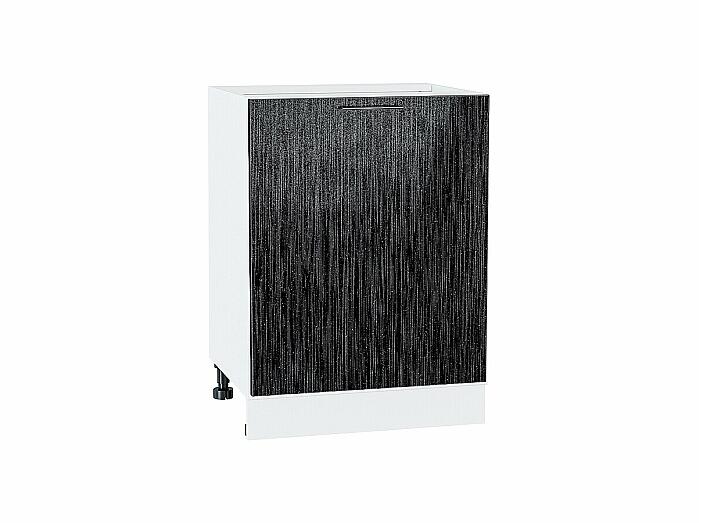 Шкаф нижний с 1-ой дверцей Валерия-М Черный металлик дождь Белый 816*600*478