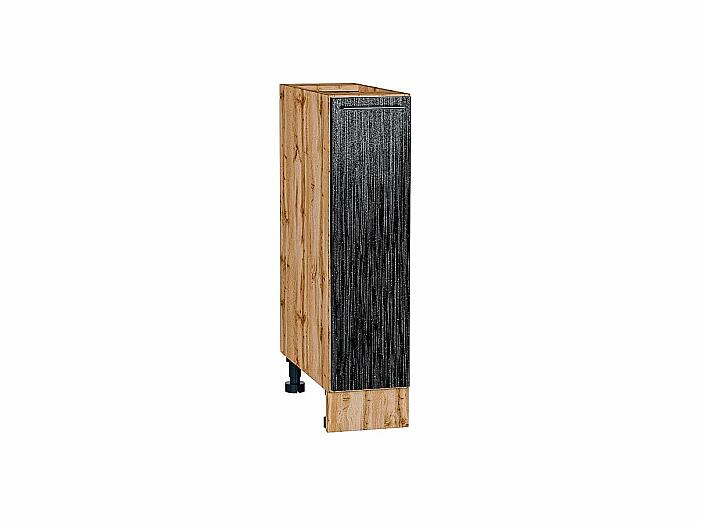 Шкаф нижний с 1-ой дверцей Валерия-М Черный металлик дождь Дуб Вотан 816*200*478