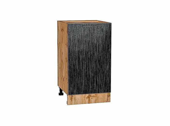 Шкаф нижний с 1-ой дверцей Валерия-М Черный металлик дождь Дуб Вотан 816*450*478