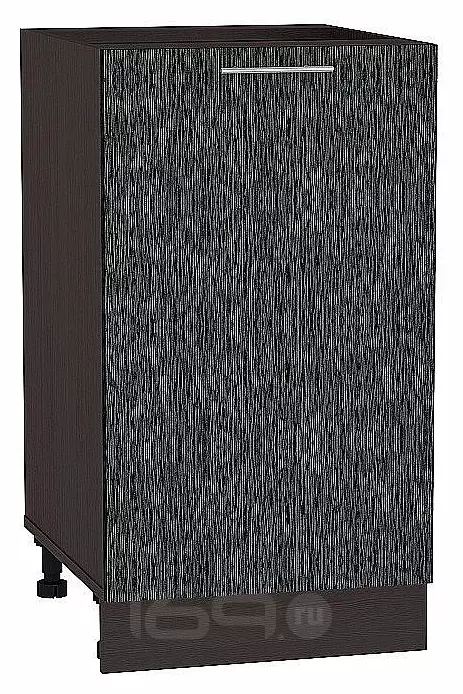 Шкаф нижний с 1-ой дверцей Валерия-М Черный металлик дождь Graphite 816*450*478