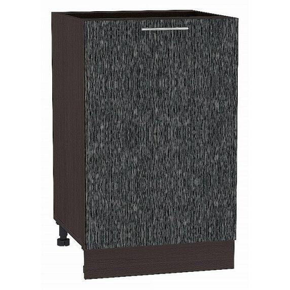 Шкаф нижний с 1-ой дверцей Валерия-М Черный металлик дождь Graphite 816*500*478