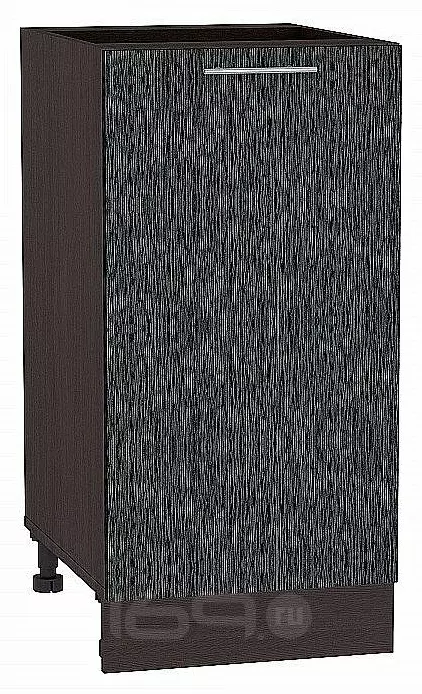 Шкаф нижний с 1-ой дверцей Валерия-М Черный металлик дождь Graphite 816*400*478