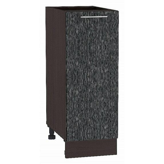 Шкаф нижний с 1-ой дверцей Валерия-М Черный металлик дождь Graphite 816*300*478