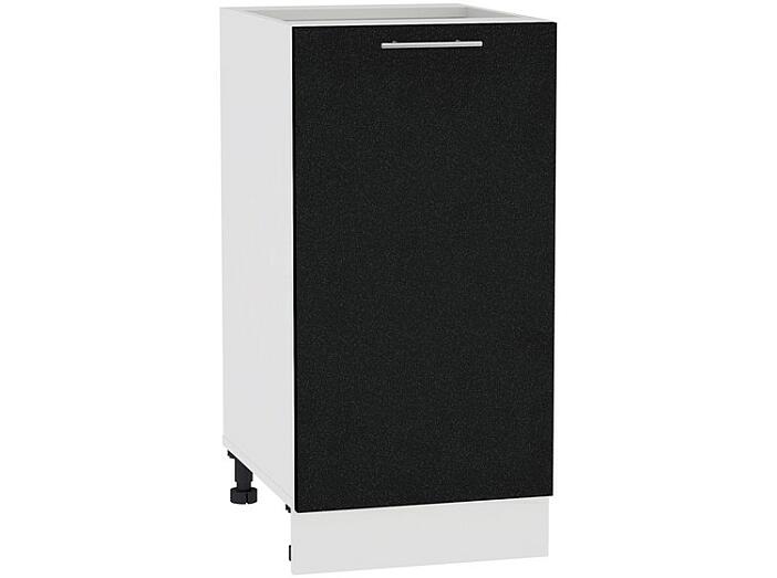 Шкаф нижний с 1-ой дверцей Валерия-М Н 400 Черный металлик-Белый