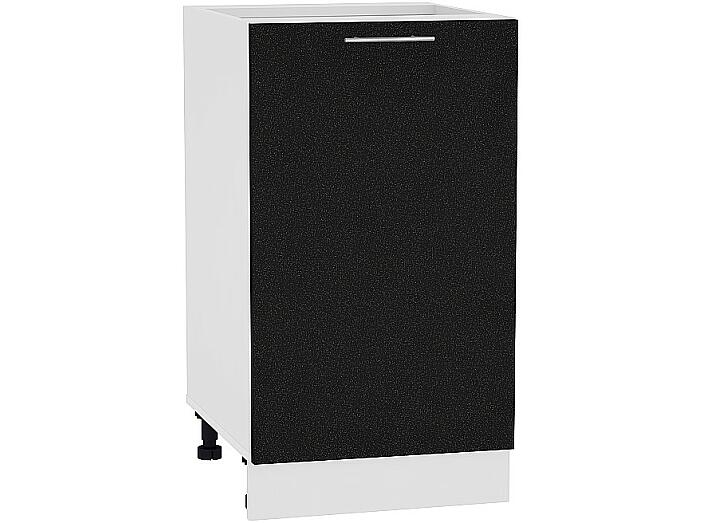 Шкаф нижний с 1-ой дверцей Валерия-М Н 450 Черный металлик-Белый