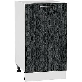 Шкаф нижний с 1-ой дверцей Валерия-М Н 450 Черный металлик дождь-Белый