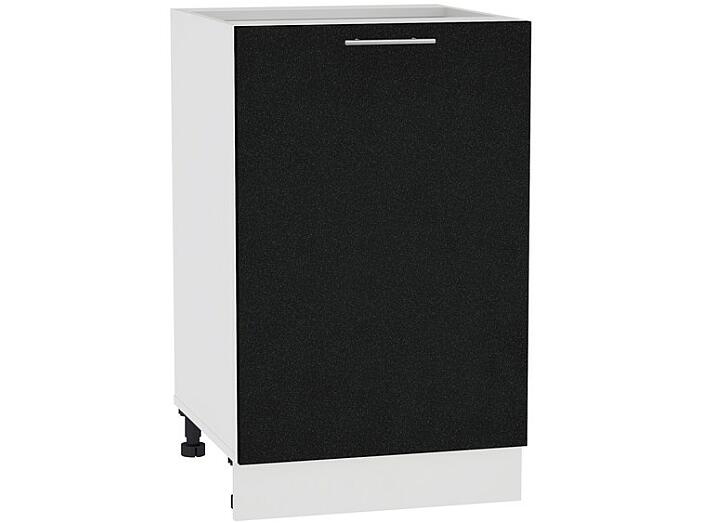 Шкаф нижний с 1-ой дверцей Валерия-М Н 500 Черный металлик-Белый