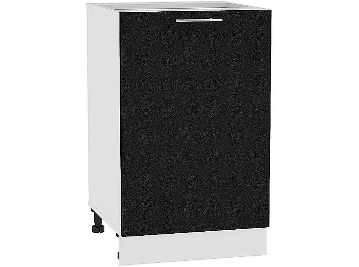 Шкаф нижний с 1-ой дверцей Валерия-М Н 600 Черный металлик-Белый