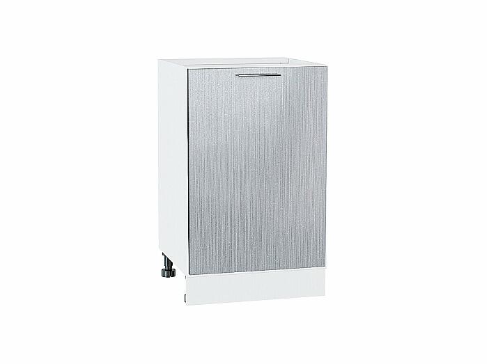 Шкаф нижний с 1-ой дверцей Валерия-М Серый металлик дождь светлый Белый 816*500*478