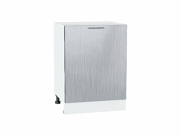 Шкаф нижний с 1-ой дверцей Валерия-М Серый металлик дождь светлый Белый 816*600*478