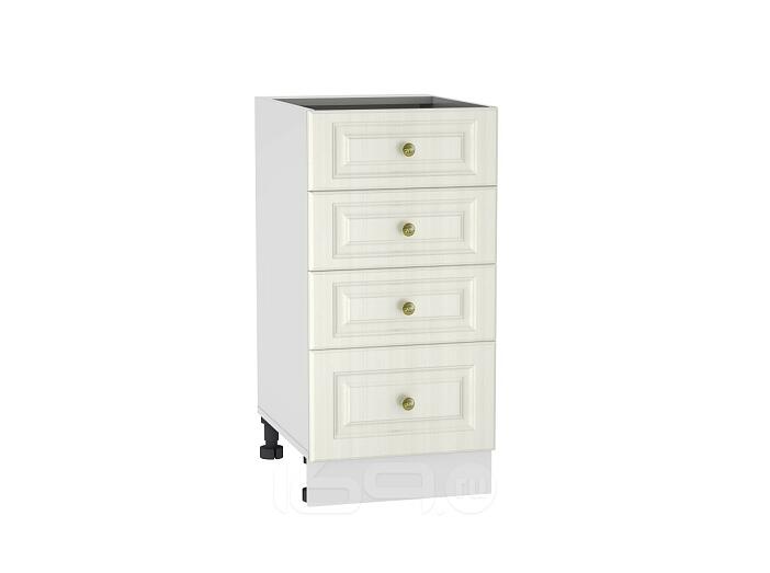 Шкаф нижний с 4-мя ящиками Виктория Н 404 Белый сандал-Белый