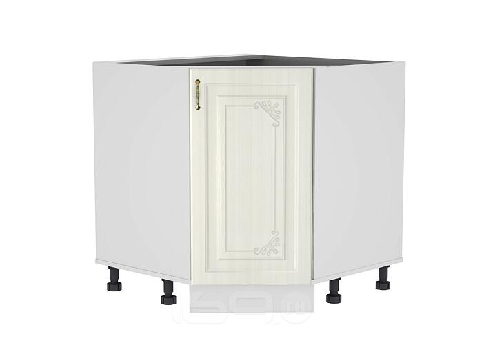 Шкаф нижний угловой (трапеция) Виктория НУ 890 Белый сандал-Белый