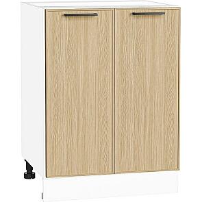 Шкаф нижний с 2-мя дверцами Эйр Real Oak/Белый 816*600*480