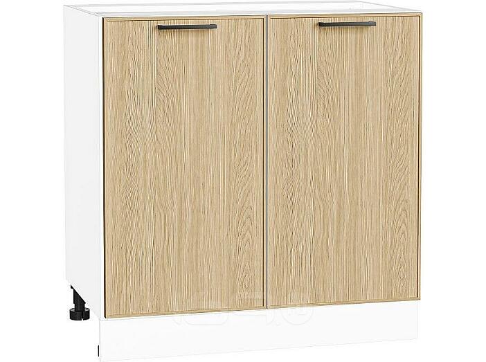 Шкаф нижний с 2-мя дверцами Эйр Real Oak/Белый 816*800*480