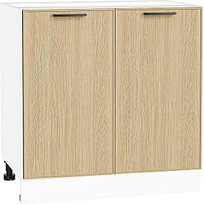 Шкаф нижний с 2-мя дверцами Эйр Real Oak/Белый 816*800*480