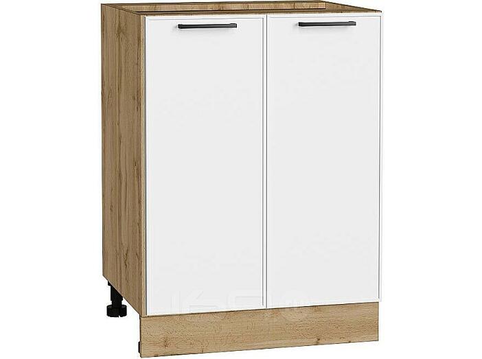 Шкаф нижний с 2-мя дверцами Эйр White Silk/Дуб Вотан 816*600*480