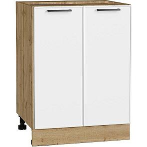 Шкаф нижний с 2-мя дверцами Эйр White Silk/Дуб Вотан 816*600*480